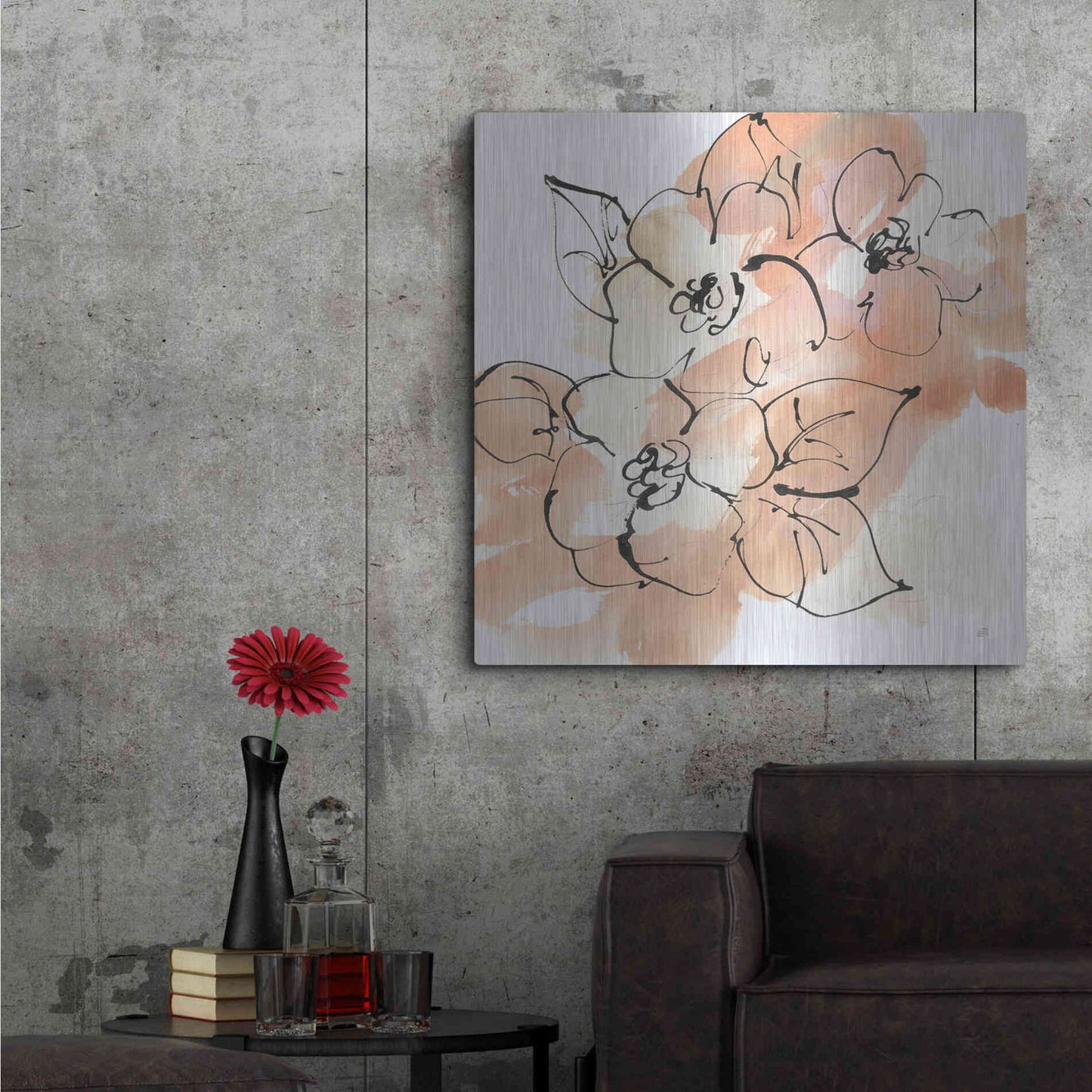 Luxe Metal Art 'Terracotta Neutrals I' by Chris Paschke, Metal Wall Art,36x36