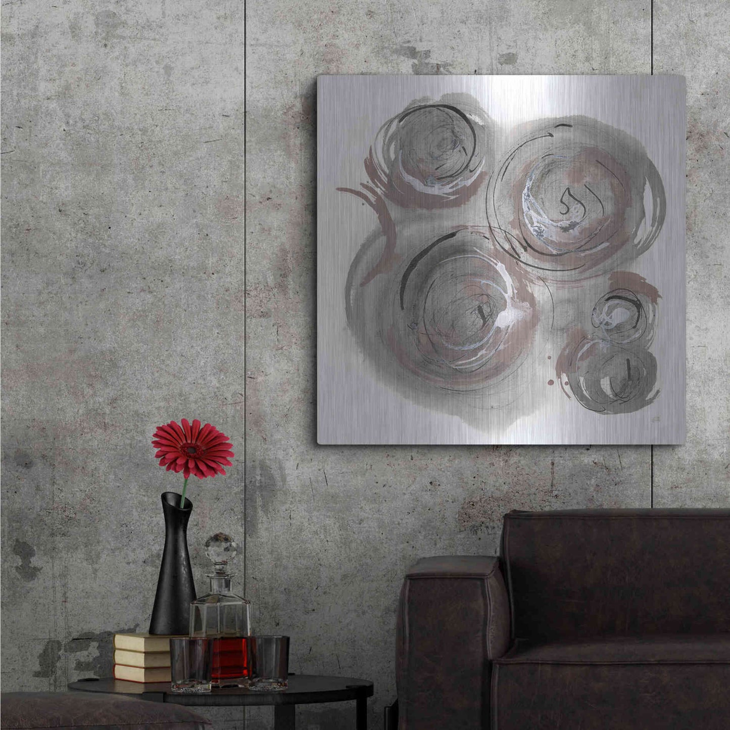 Luxe Metal Art 'In the Circle I' by Chris Paschke, Metal Wall Art,36x36