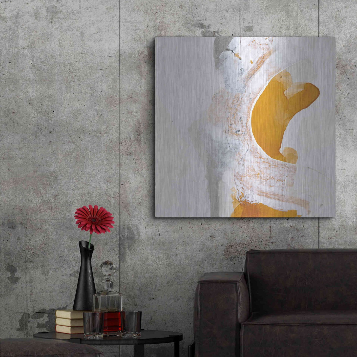 Luxe Metal Art 'Amber Wash I' by Chris Paschke, Metal Wall Art,36x36