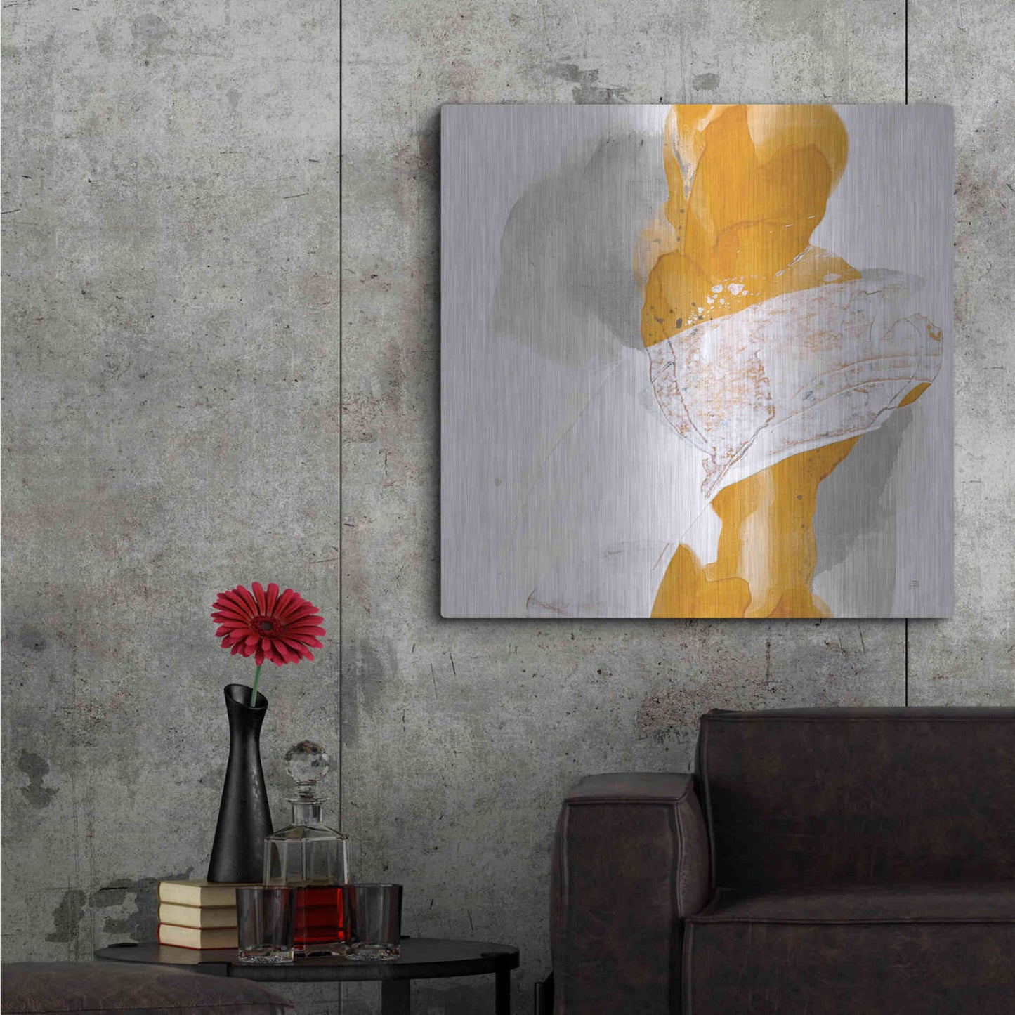 Luxe Metal Art 'Amber Wash III' by Chris Paschke, Metal Wall Art,36x36