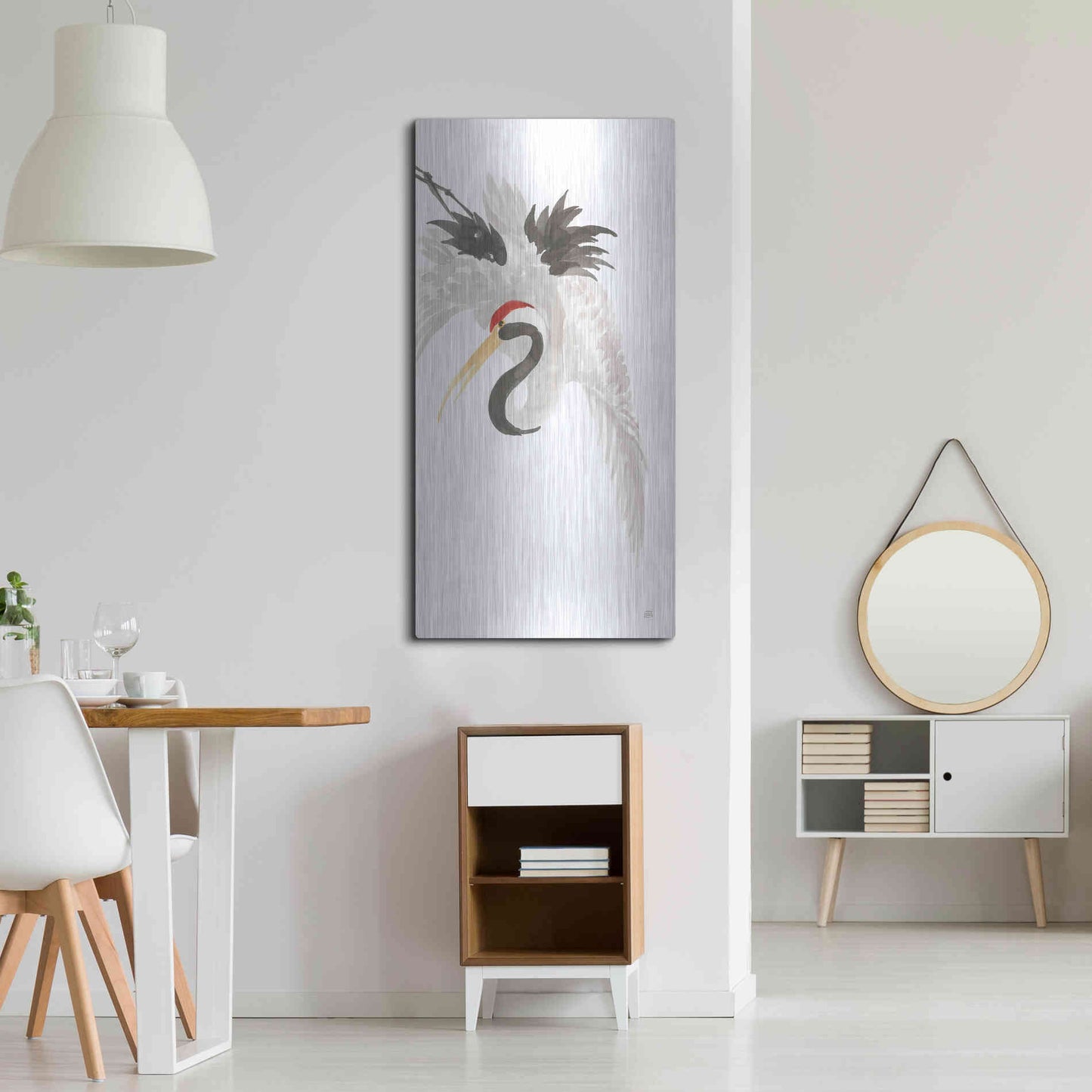 Luxe Metal Art 'Scroll Crane III' by Chris Paschke, Metal Wall Art,24x48