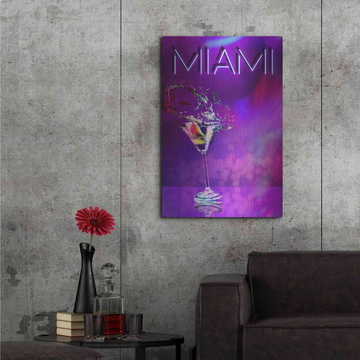 Luxe Metal Art 'Miami Party Night' by Andrea Haase, Metal Wall At,24x36