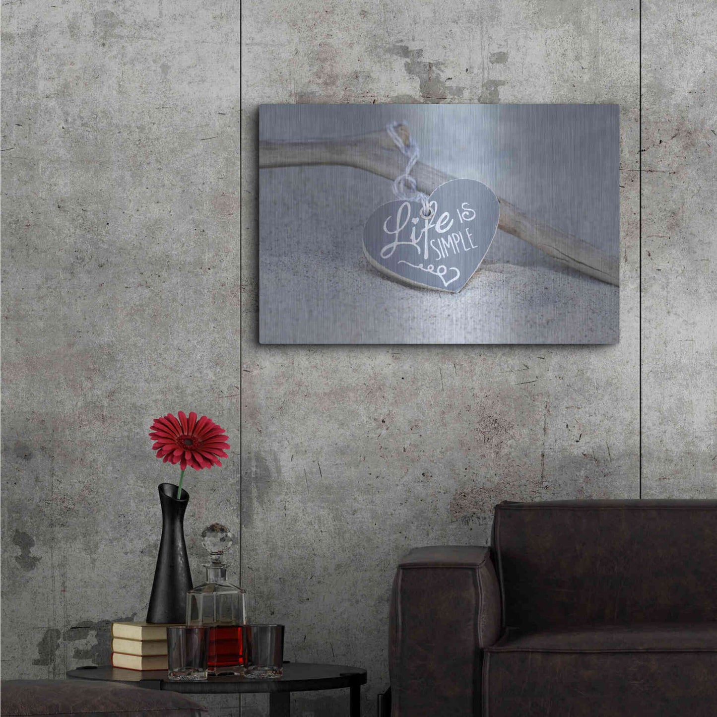 Luxe Metal Art 'Life Is Simple Still' by Andrea Haase, Metal Wall At,36x24