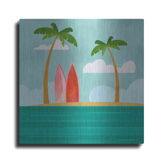 Luxe Metal Art 'Caribbean Surf Spot' by Andrea Haase, Metal Wall At