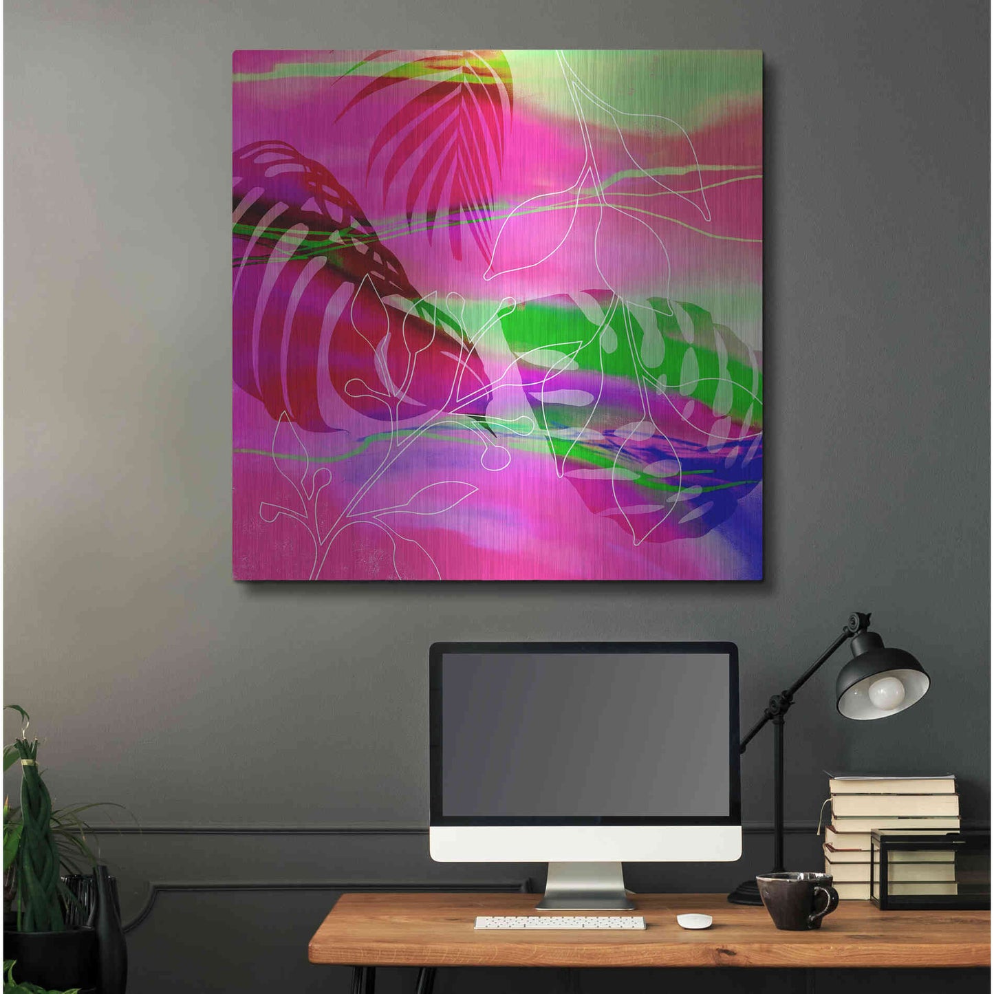 Luxe Metal Art 'Tropical Vibe' by Andrea Haase, Metal Wall At,36x36