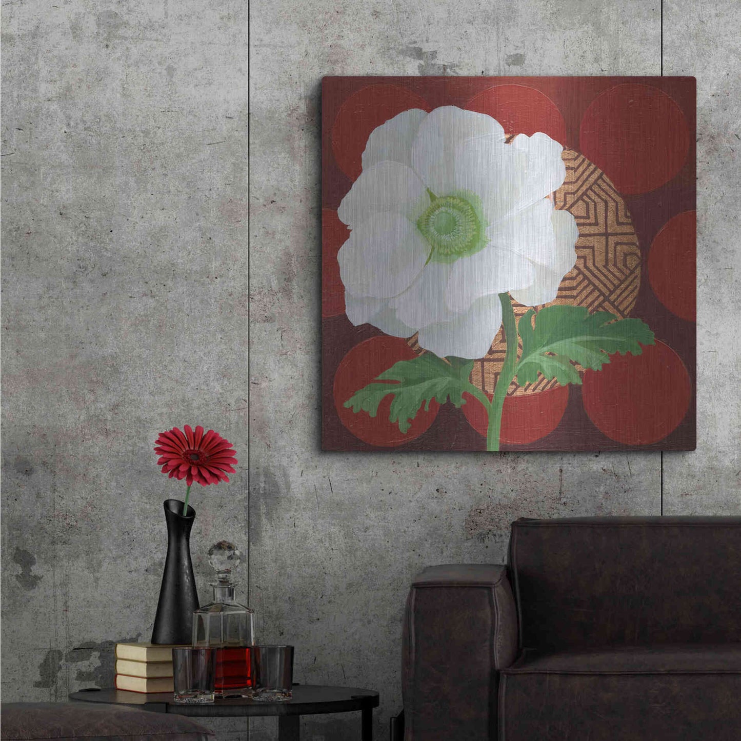 Luxe Metal Art 'Morning Anemone' by Kathrine Lovell, Metal Wall Art,36x36