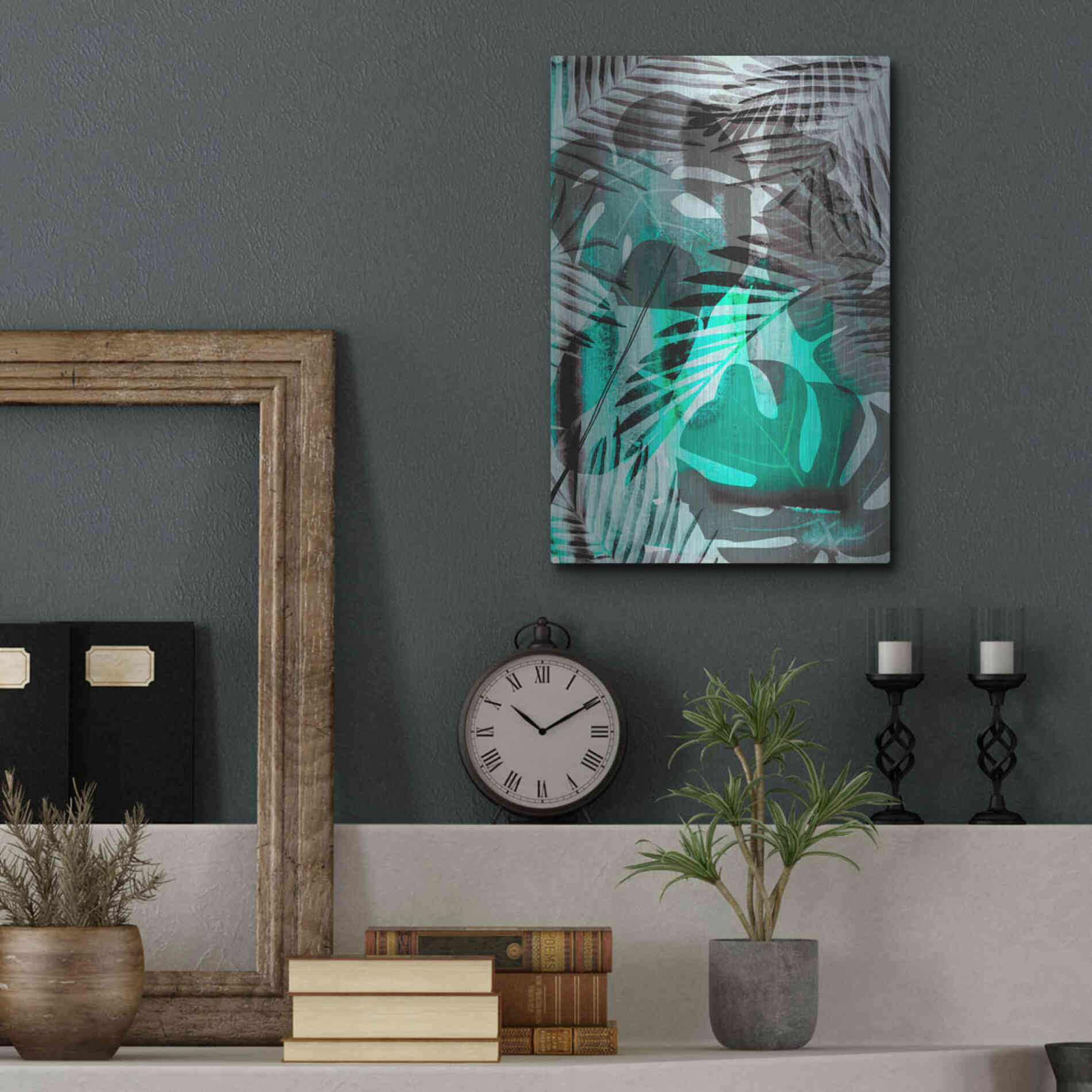 Luxe Metal Art 'Exotic Night Green' by Andrea Haase Metal Wall Art,12x16