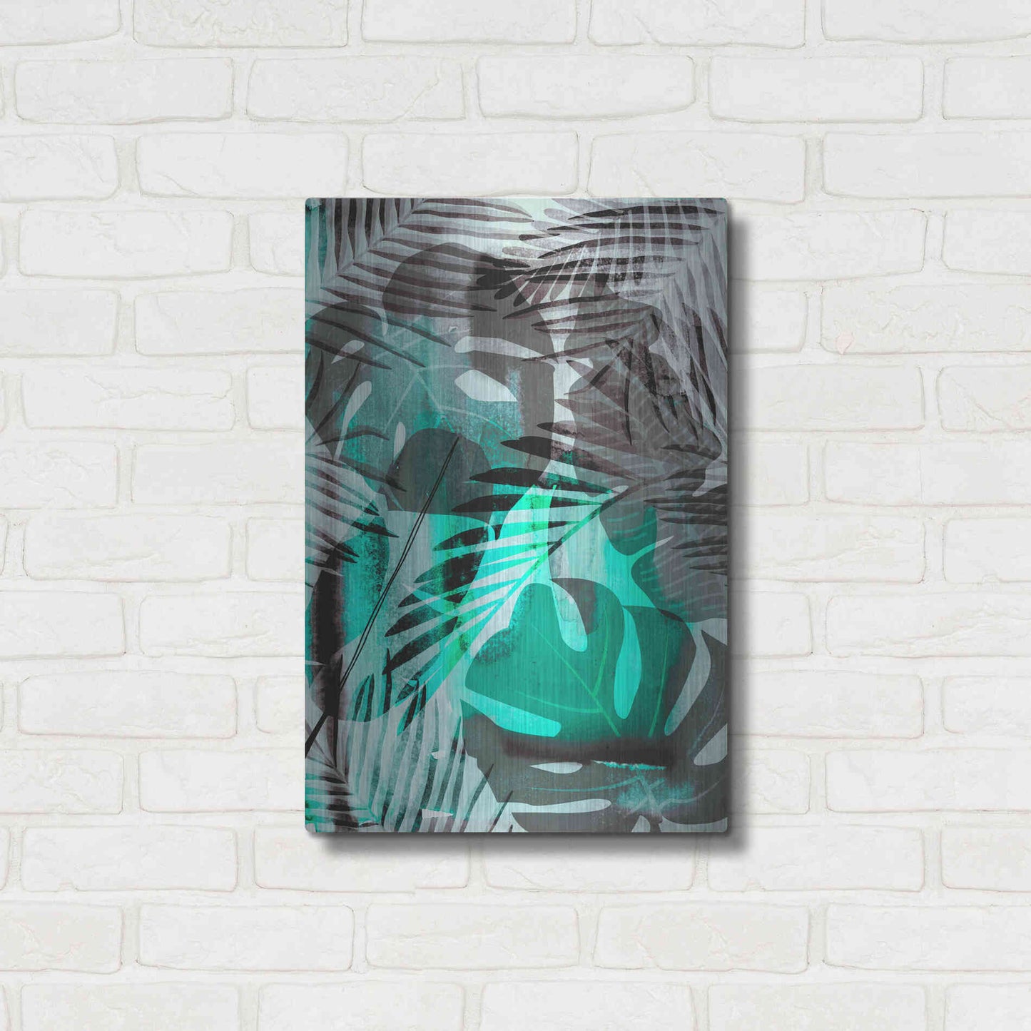 Luxe Metal Art 'Exotic Night Green' by Andrea Haase Metal Wall Art,16x24