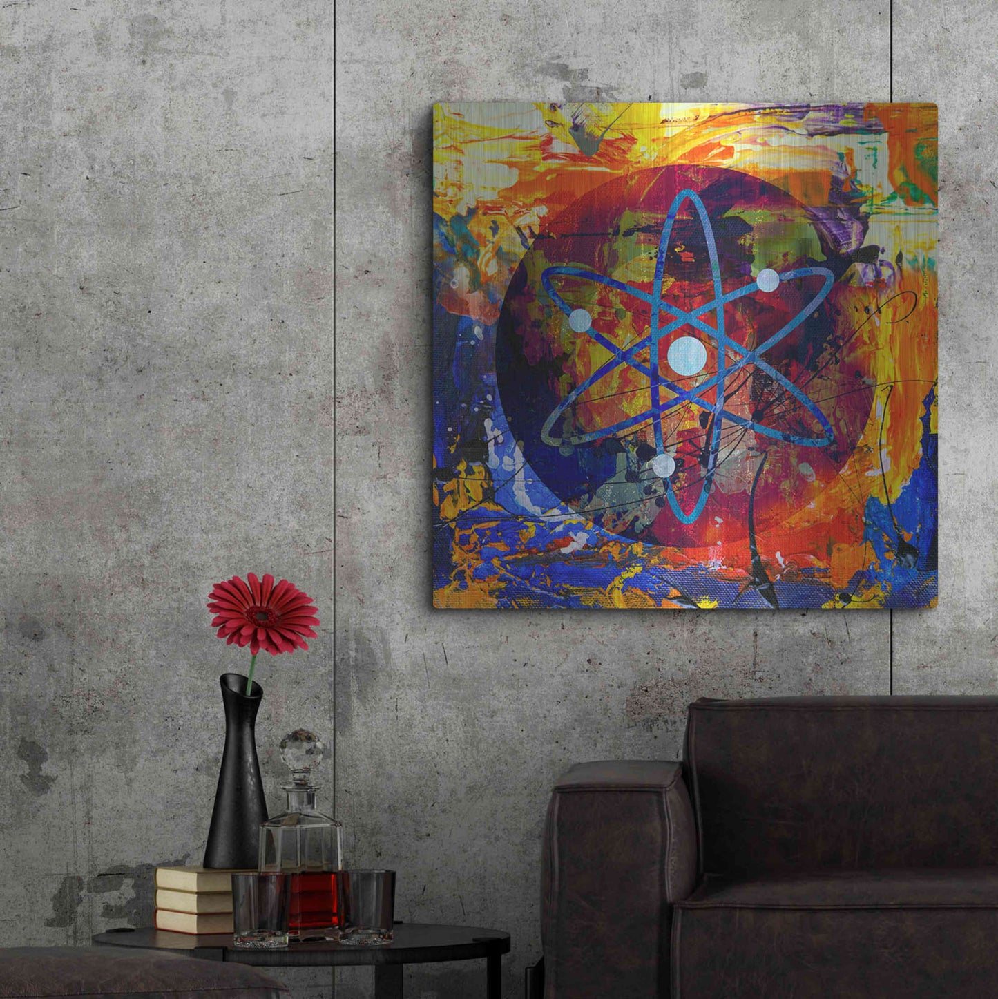Luxe Metal Art 'Atom Cosmos Crypto In Color' by Luxe Metal Art Portfolio, Metal Wall Art,36x36