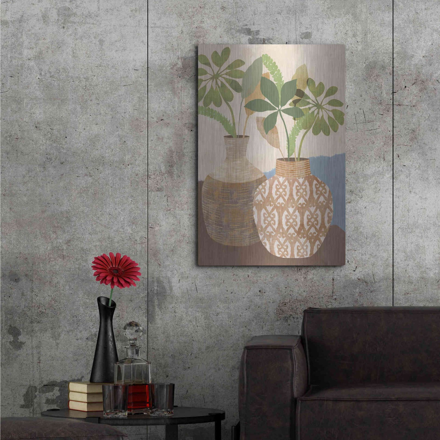 Luxe Metal Art 'Boho Still Life I' by Flora Kouta Metal Wall Art,24x36