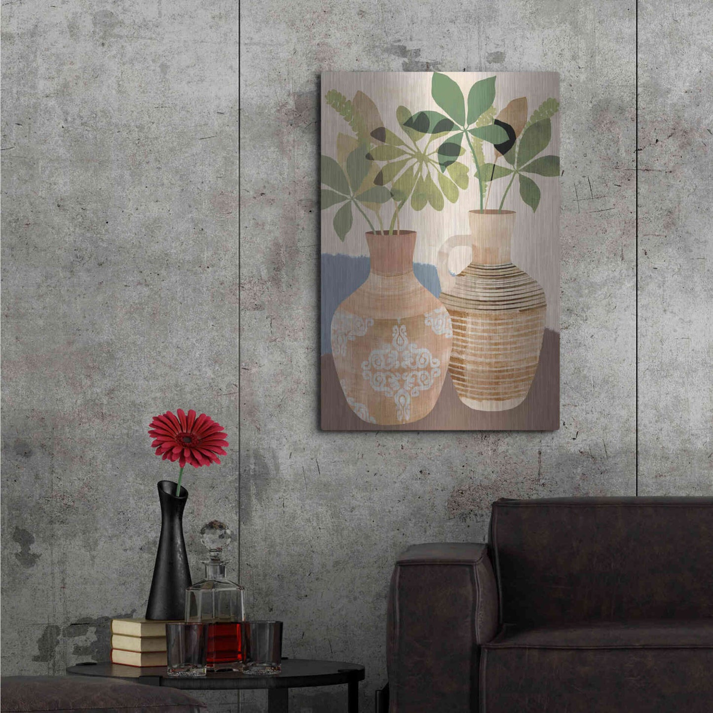 Luxe Metal Art 'Boho Still Life II' by Flora Kouta Metal Wall Art,24x36