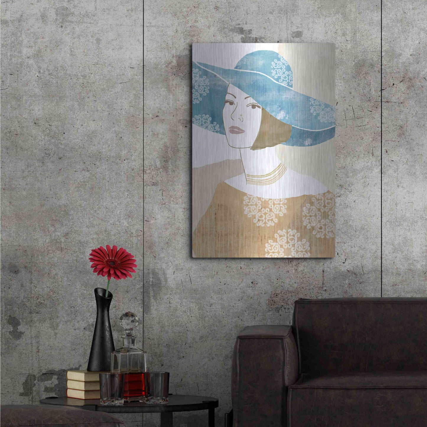 Luxe Metal Art 'Chapeau Boho II' by Flora Kouta Metal Wall Art,24x36