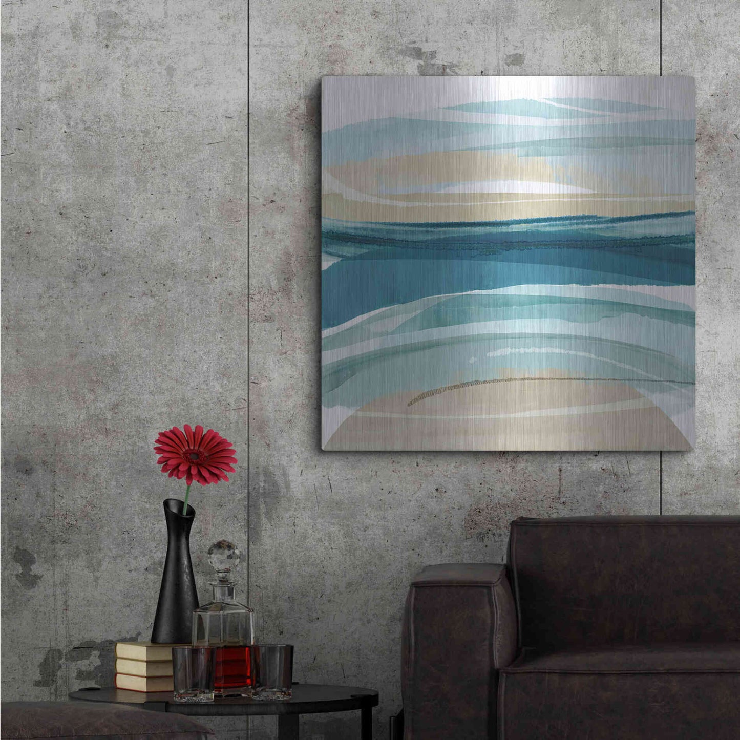 Luxe Metal Art 'Cirrus Flow II' by Flora Kouta Metal Wall Art,36x36
