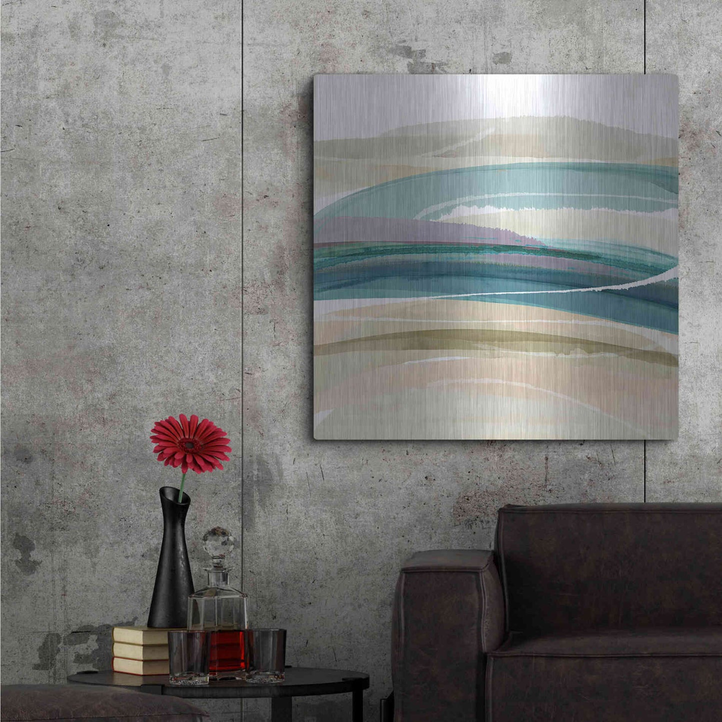 Luxe Metal Art 'Cirrus Flow III' by Flora Kouta Metal Wall Art,36x36