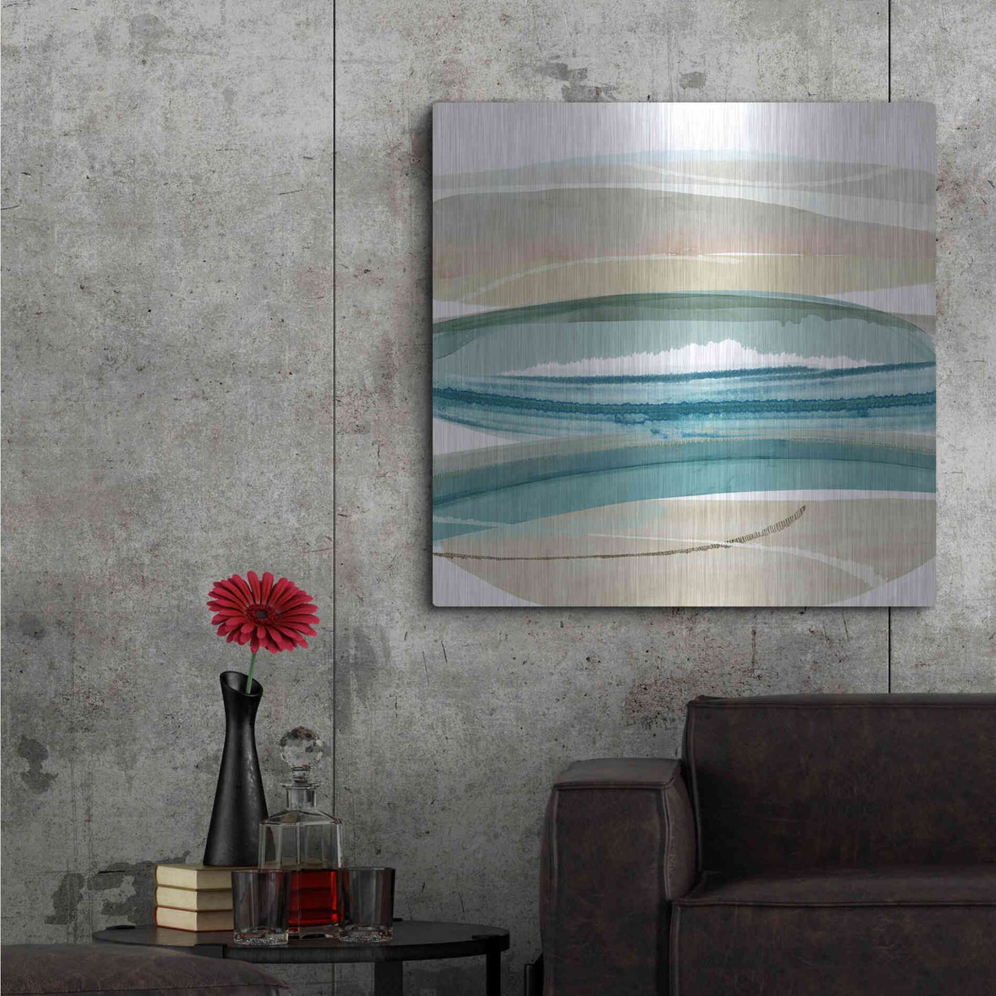 Luxe Metal Art 'Cirrus Flow IV' by Flora Kouta Metal Wall Art,36x36