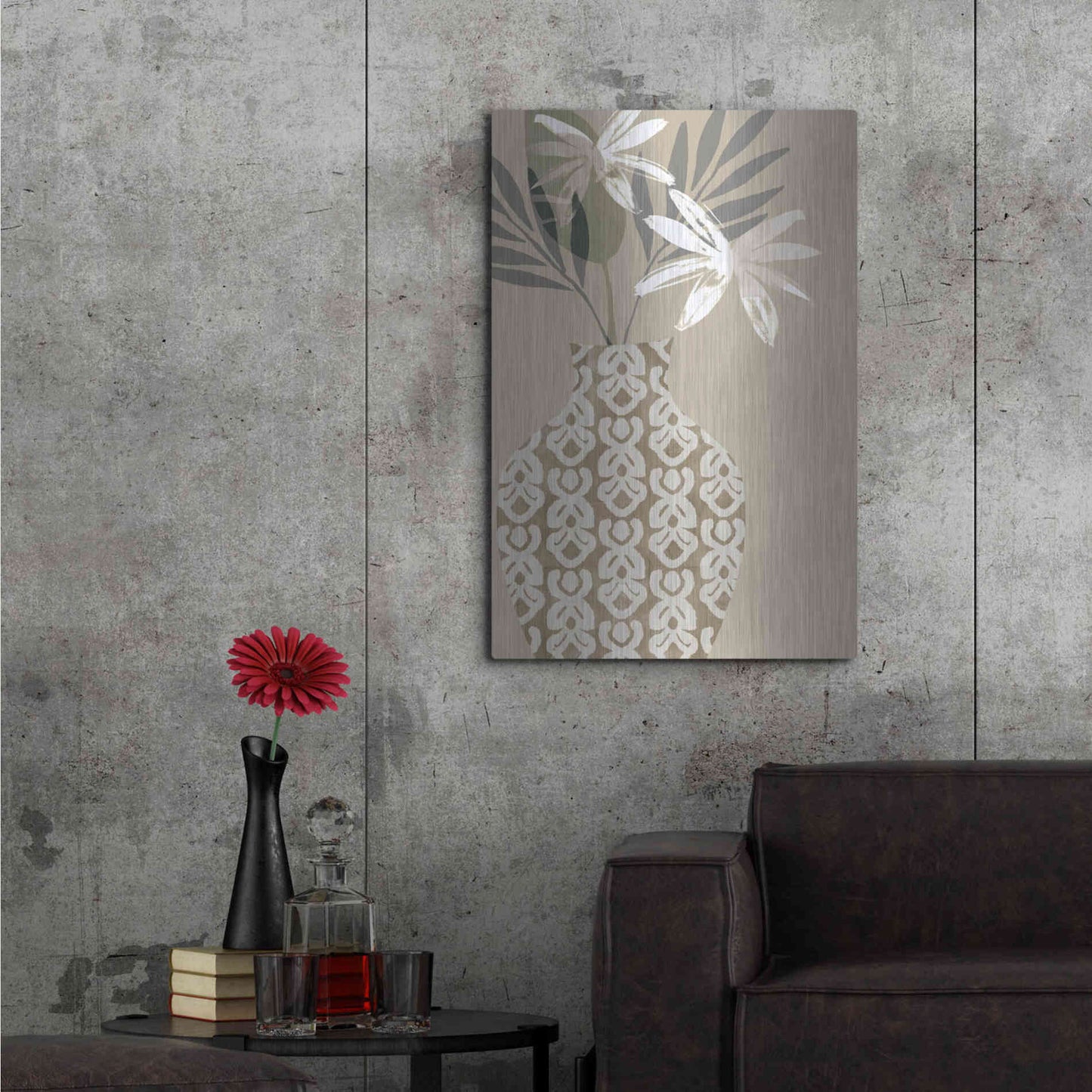 Luxe Metal Art 'Decorative Vase I' by Flora Kouta Metal Wall Art,24x36