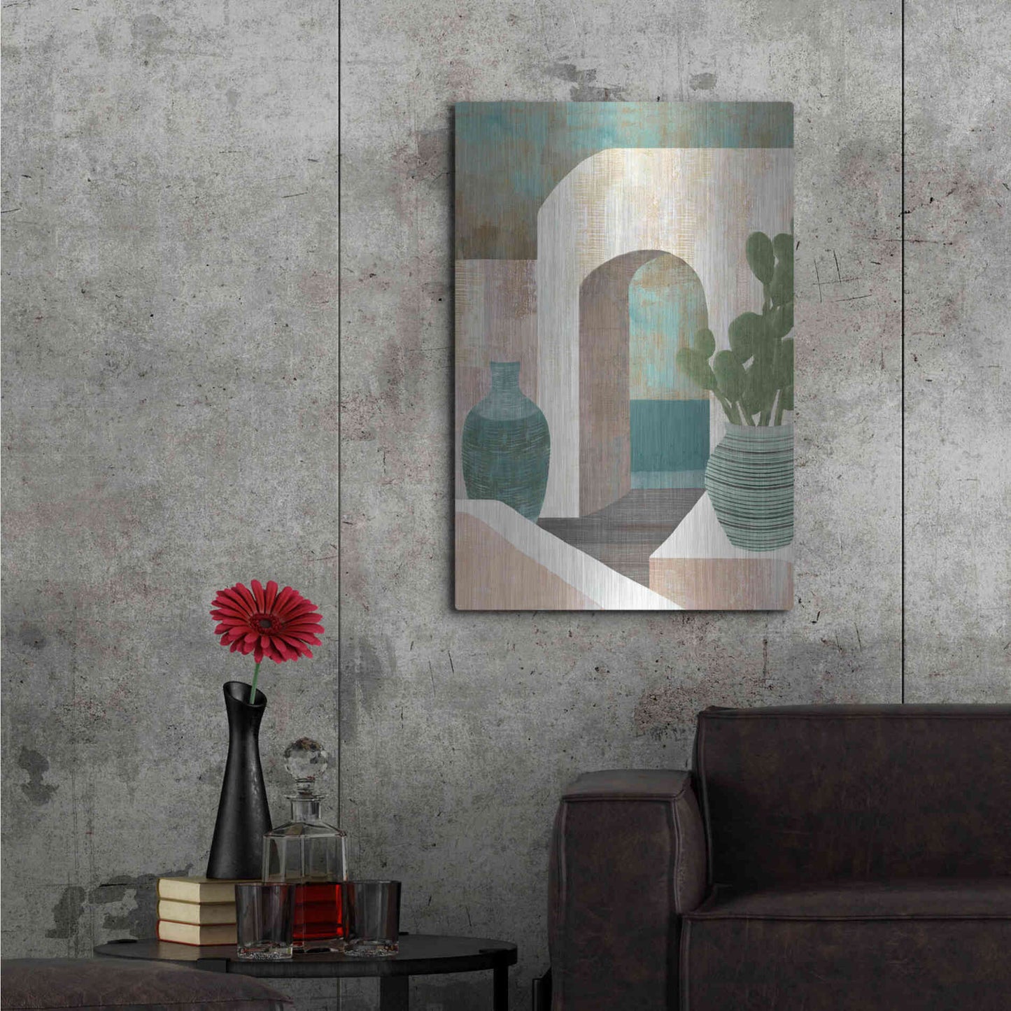 Luxe Metal Art 'Sunbaked Archway I' by Flora Kouta Metal Wall Art,24x36