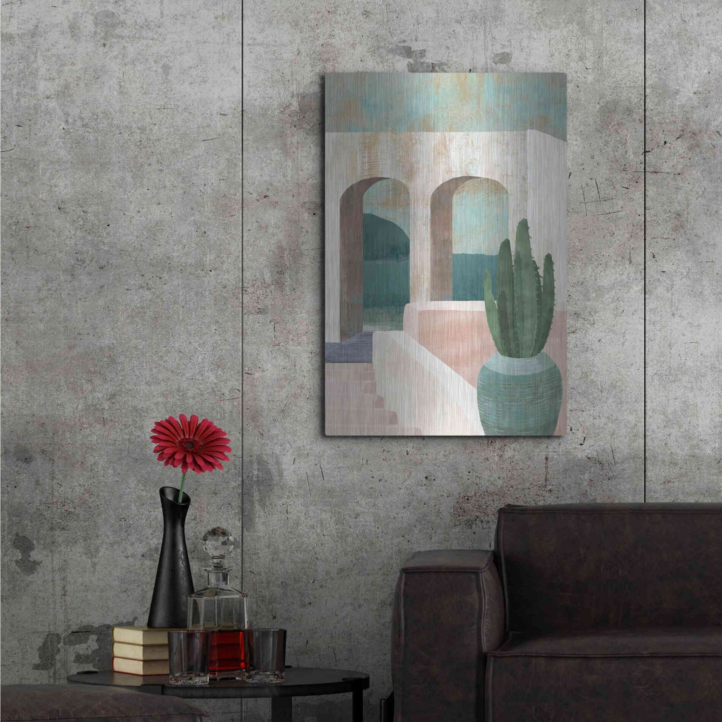 Luxe Metal Art 'Sunbaked Archway II' by Flora Kouta Metal Wall Art,24x36