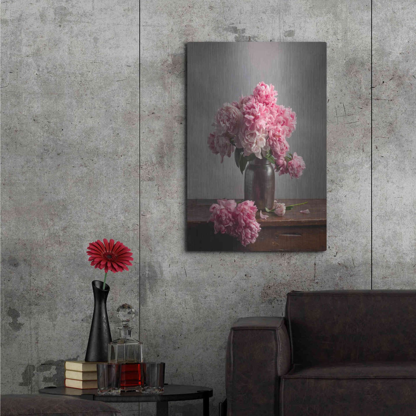 Luxe Metal Art 'Layers Of Pink' by Leah McLean Metal Wall Art,24x36