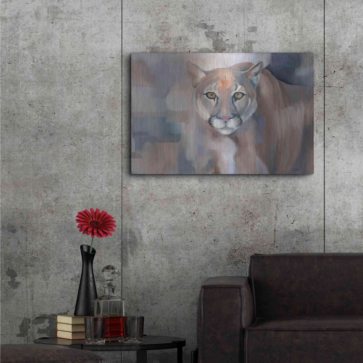 Luxe Metal Art 'Big King Kitty' by Louise Montillio Metal Wall Art,36x24