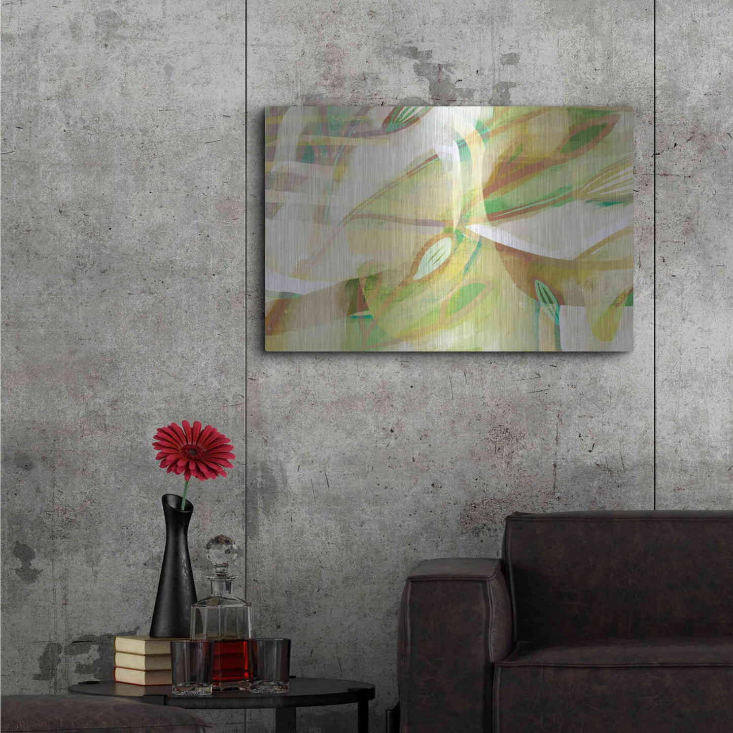 Luxe Metal Art 'Dusty Foliage' by Delores Naskrent Metal Wall Art,36x24