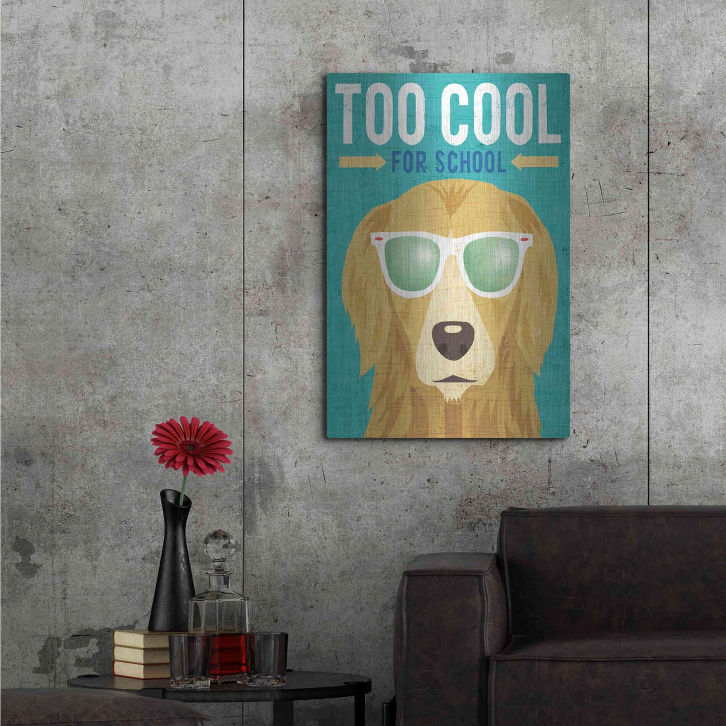 Luxe Metal Art 'Beach Bums Golden I Cool' by Michael Mullan, Metal Wall Art,24x36