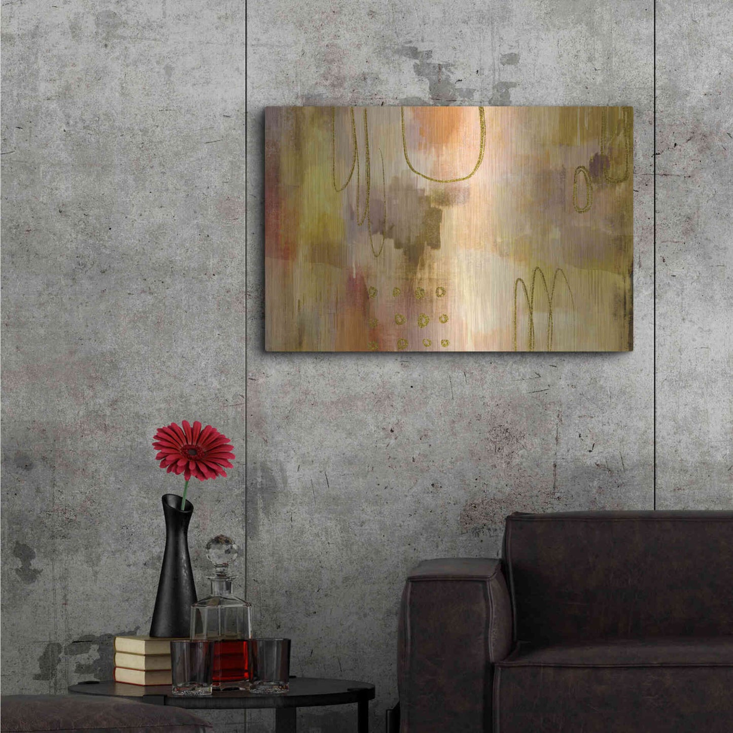 Luxe Metal Art 'Soft Burning' by Delores Naskrent Metal Wall Art,36x24