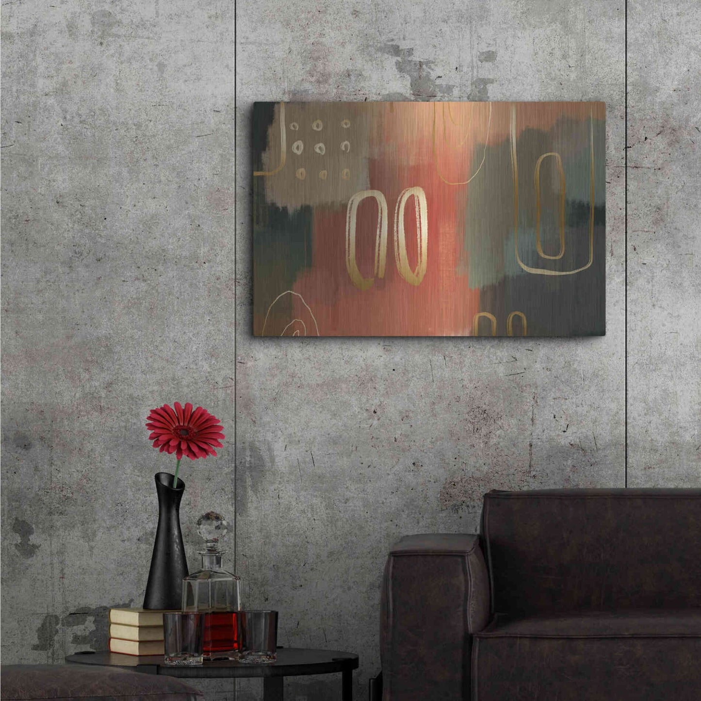 Luxe Metal Art 'Terracotta' by Delores Naskrent Metal Wall Art,36x24