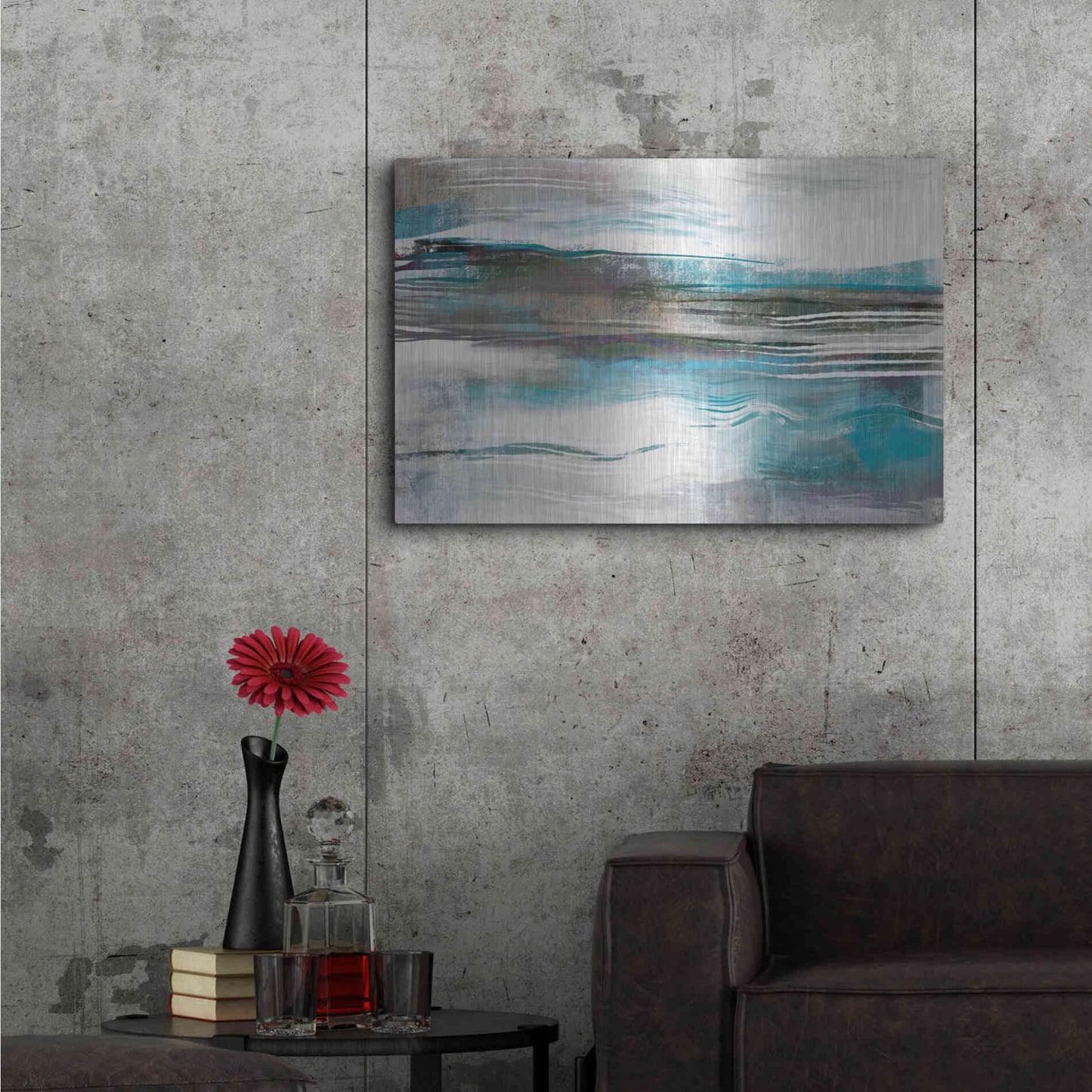 Luxe Metal Art 'Whispering Tide' by Delores Naskrent Metal Wall Art,36x24