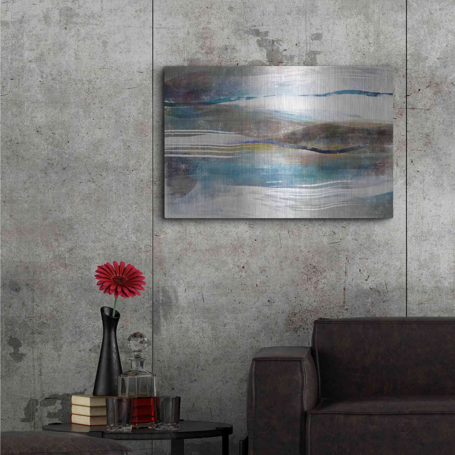 Luxe Metal Art 'Sea And Sand' by Delores Naskrent Metal Wall Art,36x24