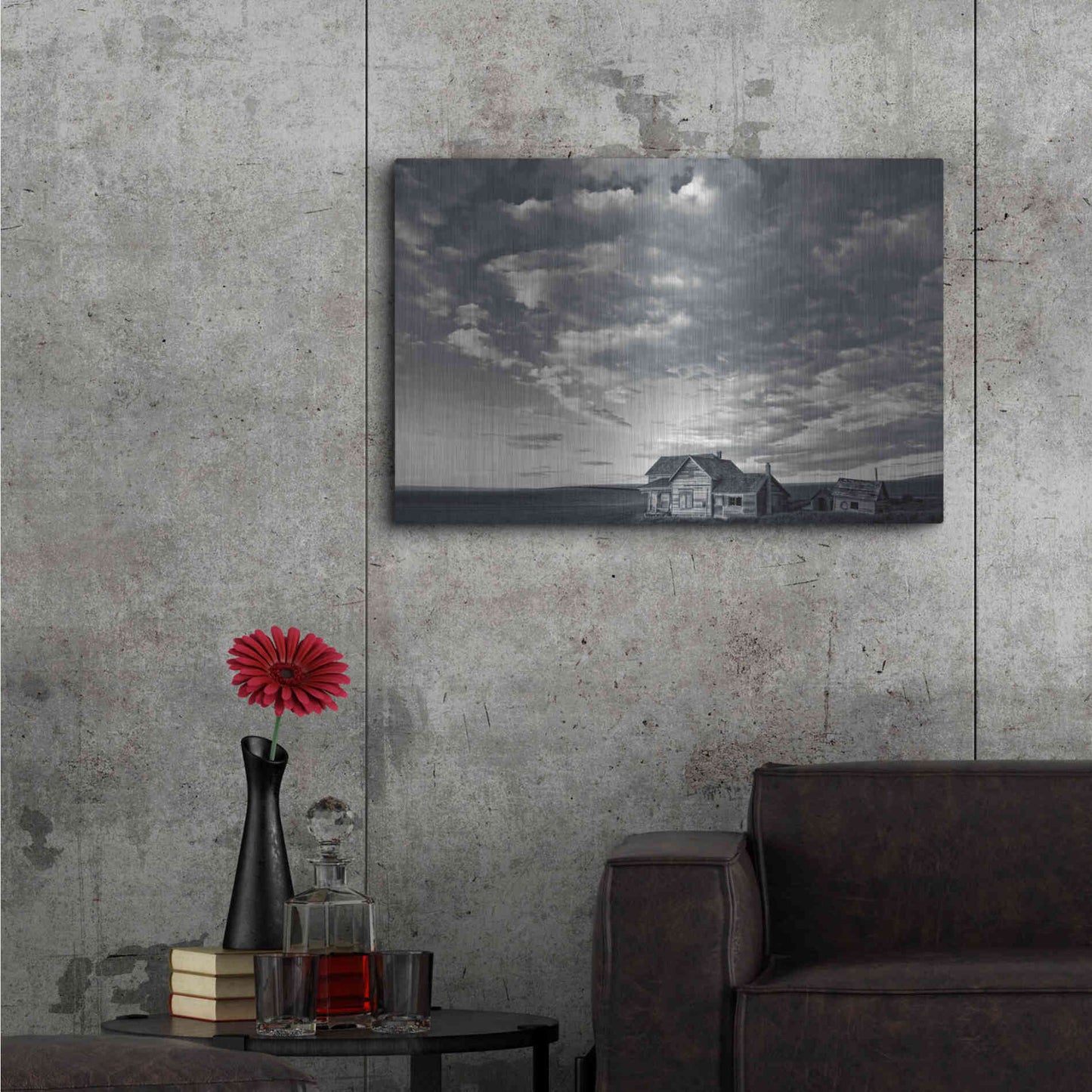 Luxe Metal Art 'The Old Homestead' by Don Schwartz, Metal Wall Art,36x24