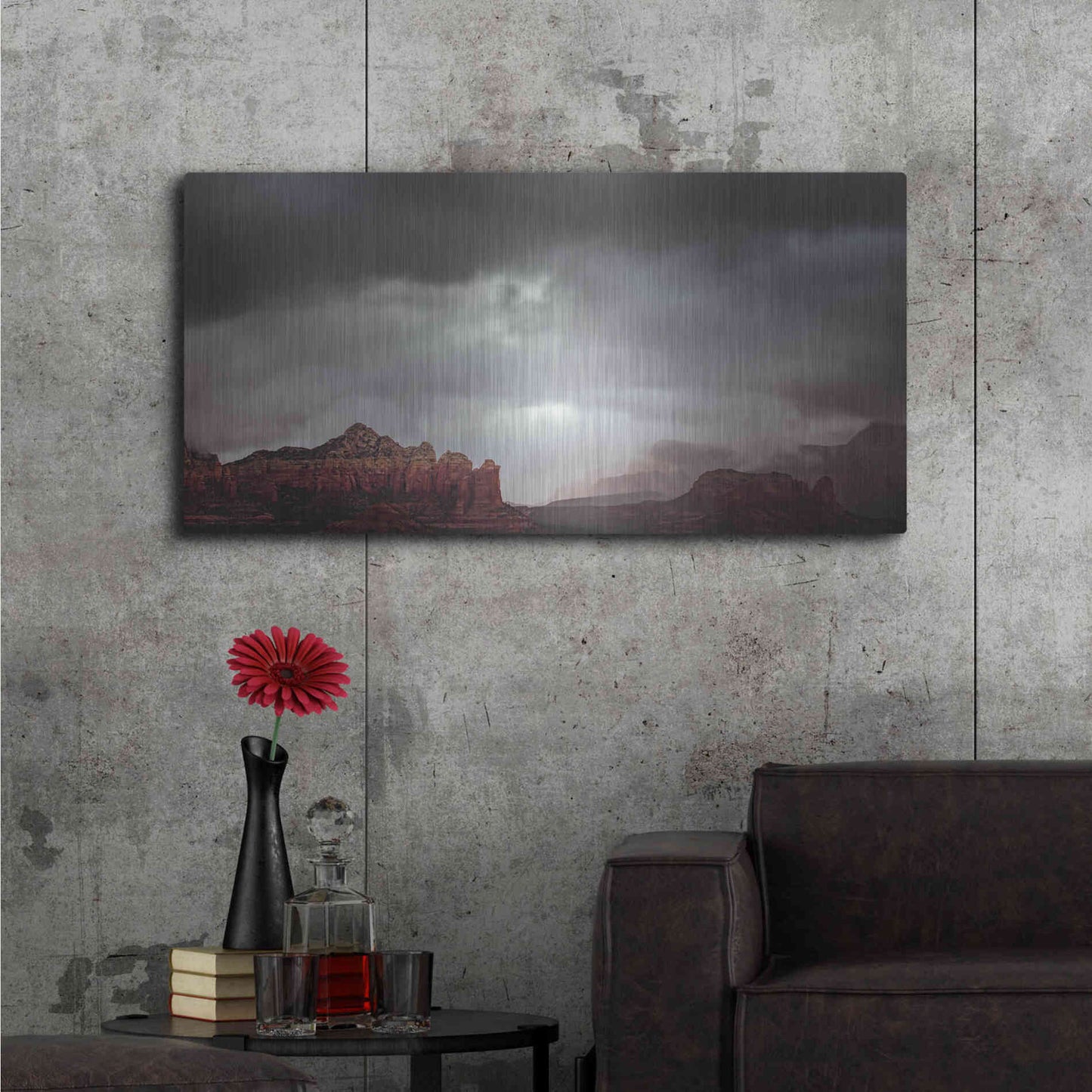 Luxe Metal Art 'Sedona Storm' by Don Schwartz, Metal Wall Art,48x24