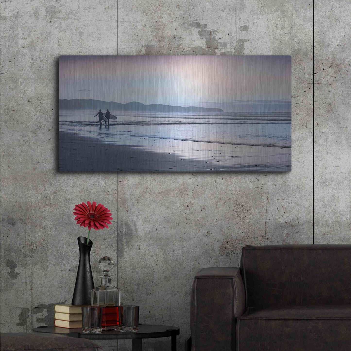 Luxe Metal Art 'Two Surfers' by Don Schwartz, Metal Wall Art,48x24
