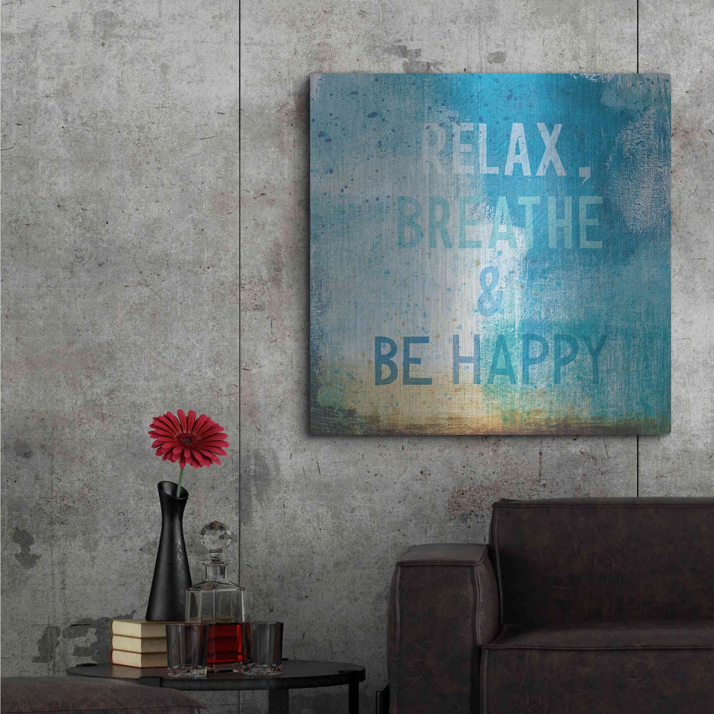 Luxe Metal Art 'Beachscape Abstract I' by Michael Mullan, Metal Wall Art,36x36