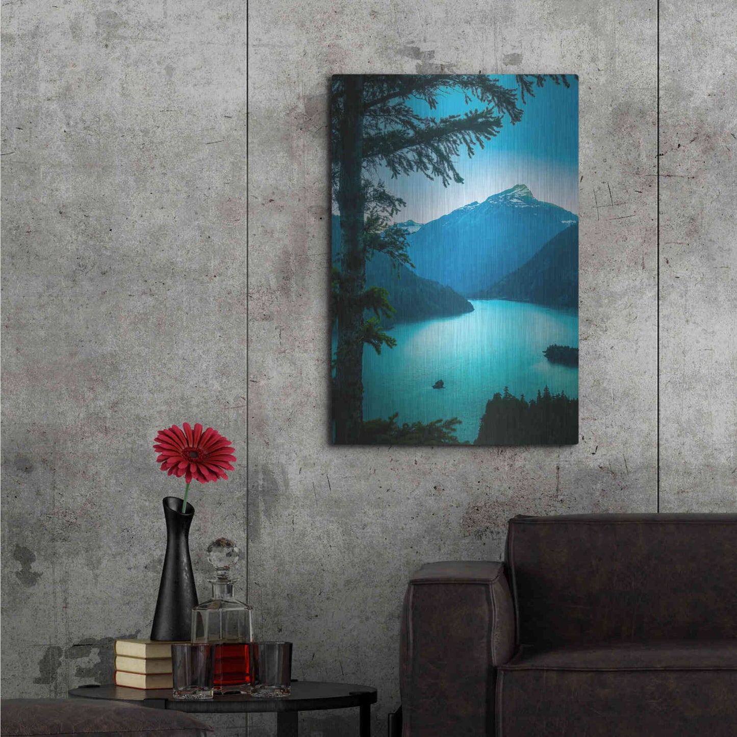 Luxe Metal Art 'Above The Lake' by Don Schwartz, Metal Wall Art,24x36