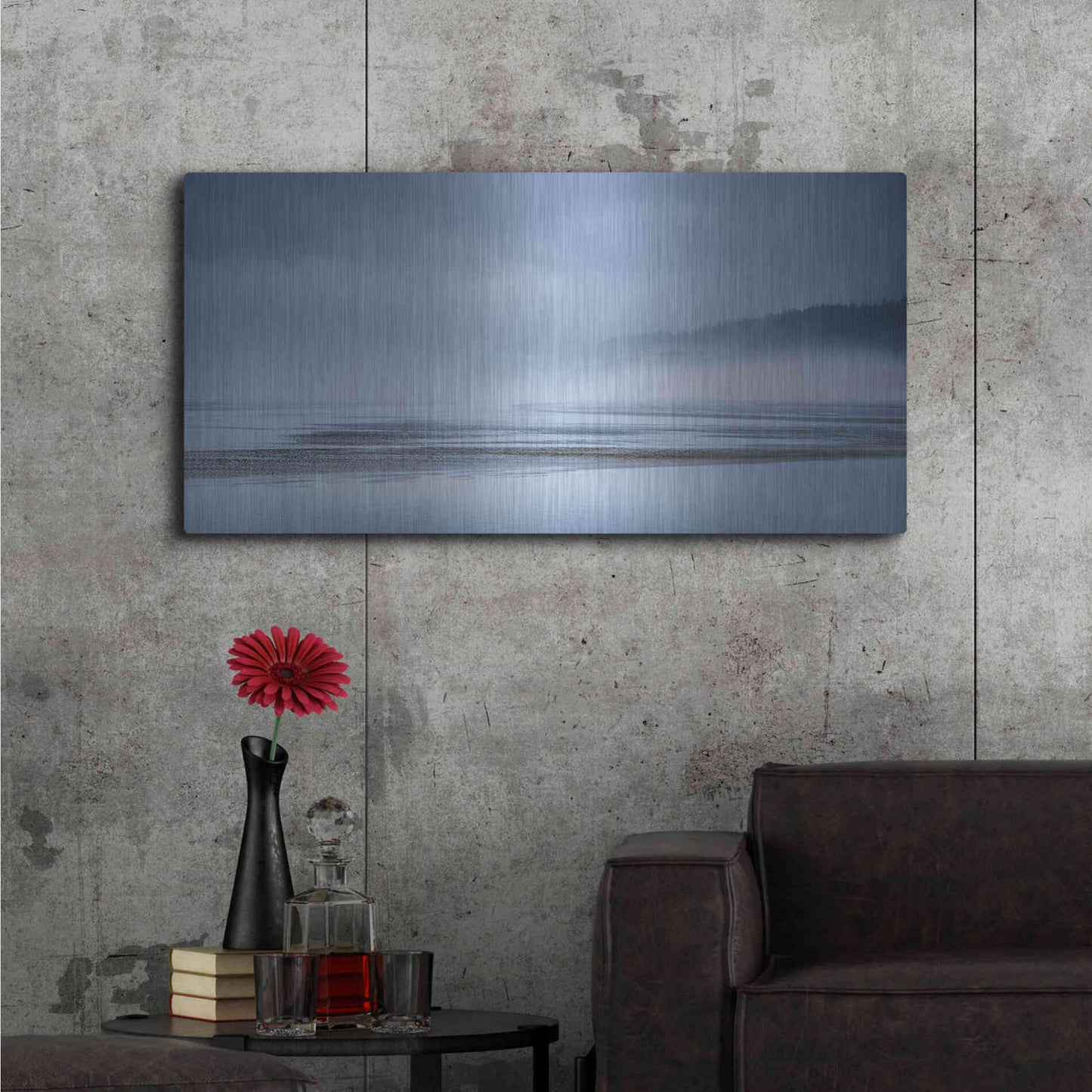 Luxe Metal Art 'Fog At Low Tide' by Don Schwartz, Metal Wall Art,48x24