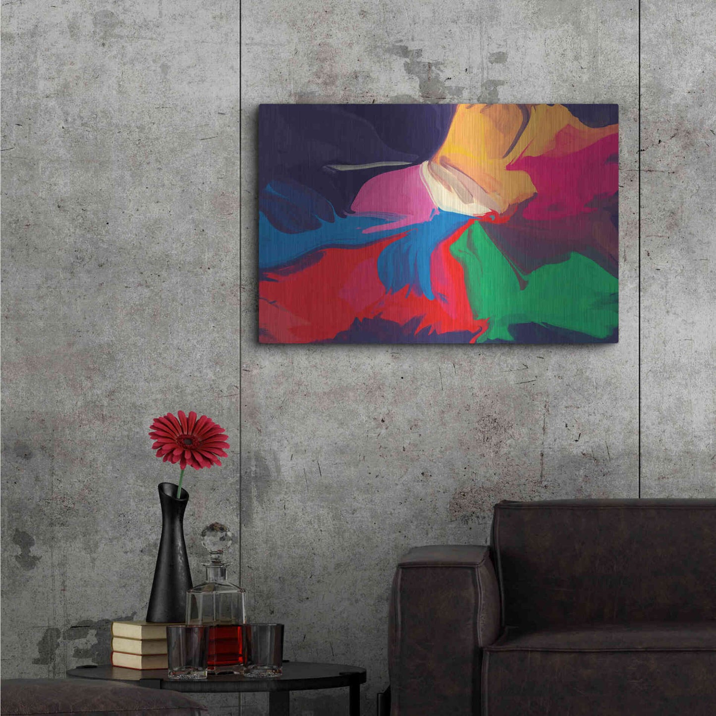 Luxe Metal Art 'Abstract Colorful Flows 1' by Irena Orlov Metal Wall Art,36x24