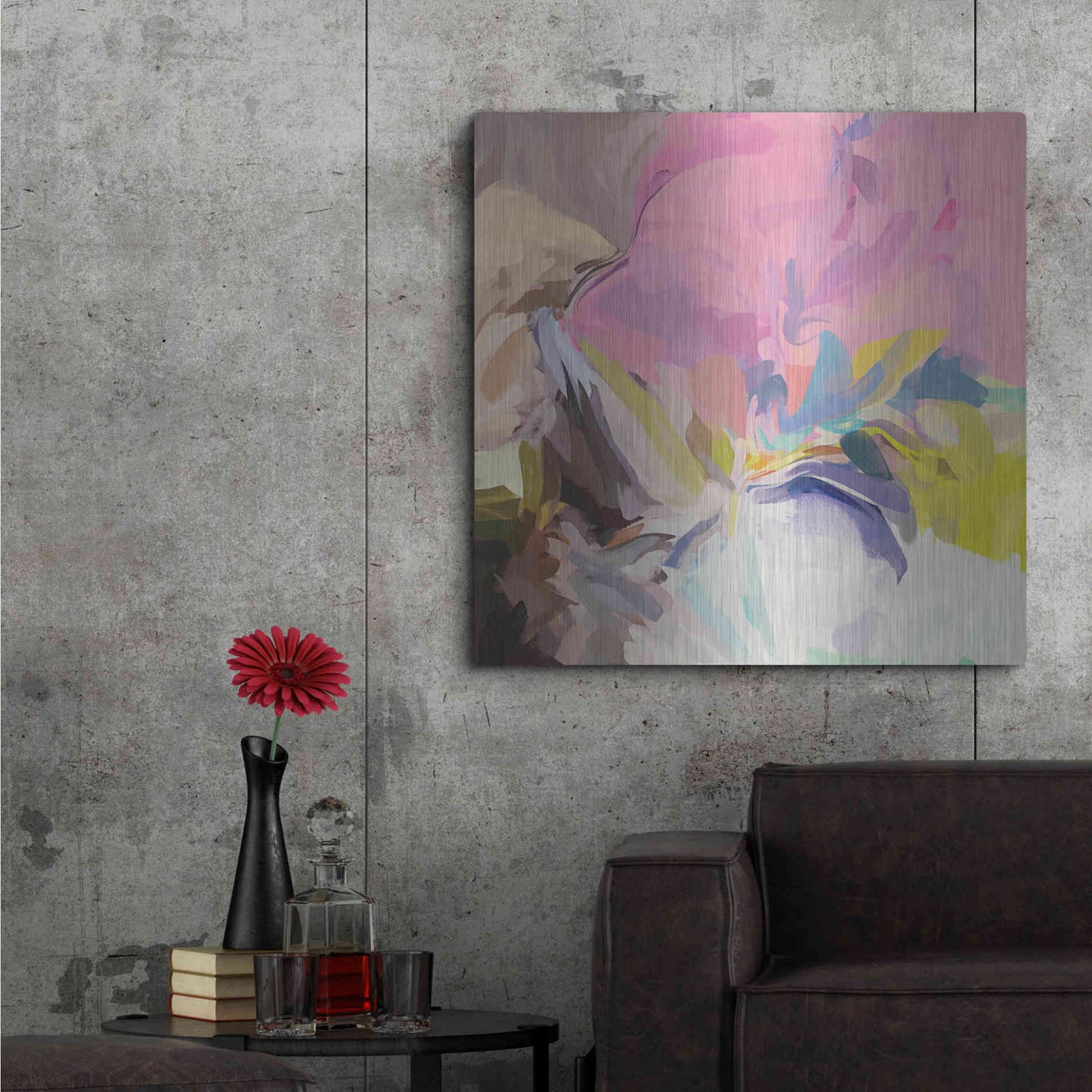 Luxe Metal Art 'Abstract Colorful Flows 13' by Irena Orlov Metal Wall Art,36x36