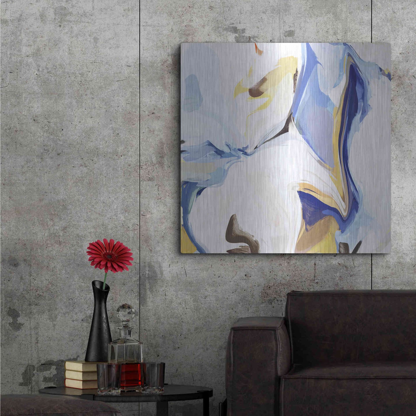 Luxe Metal Art 'Abstract Colorful Flows 14' by Irena Orlov Metal Wall Art,36x36