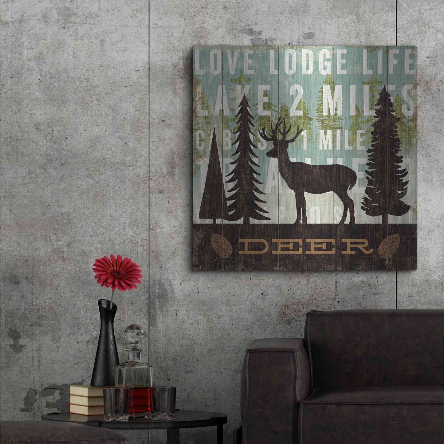 Luxe Metal Art 'Simple Living Deer' by Michael Mullan, Metal Wall Art,36x36