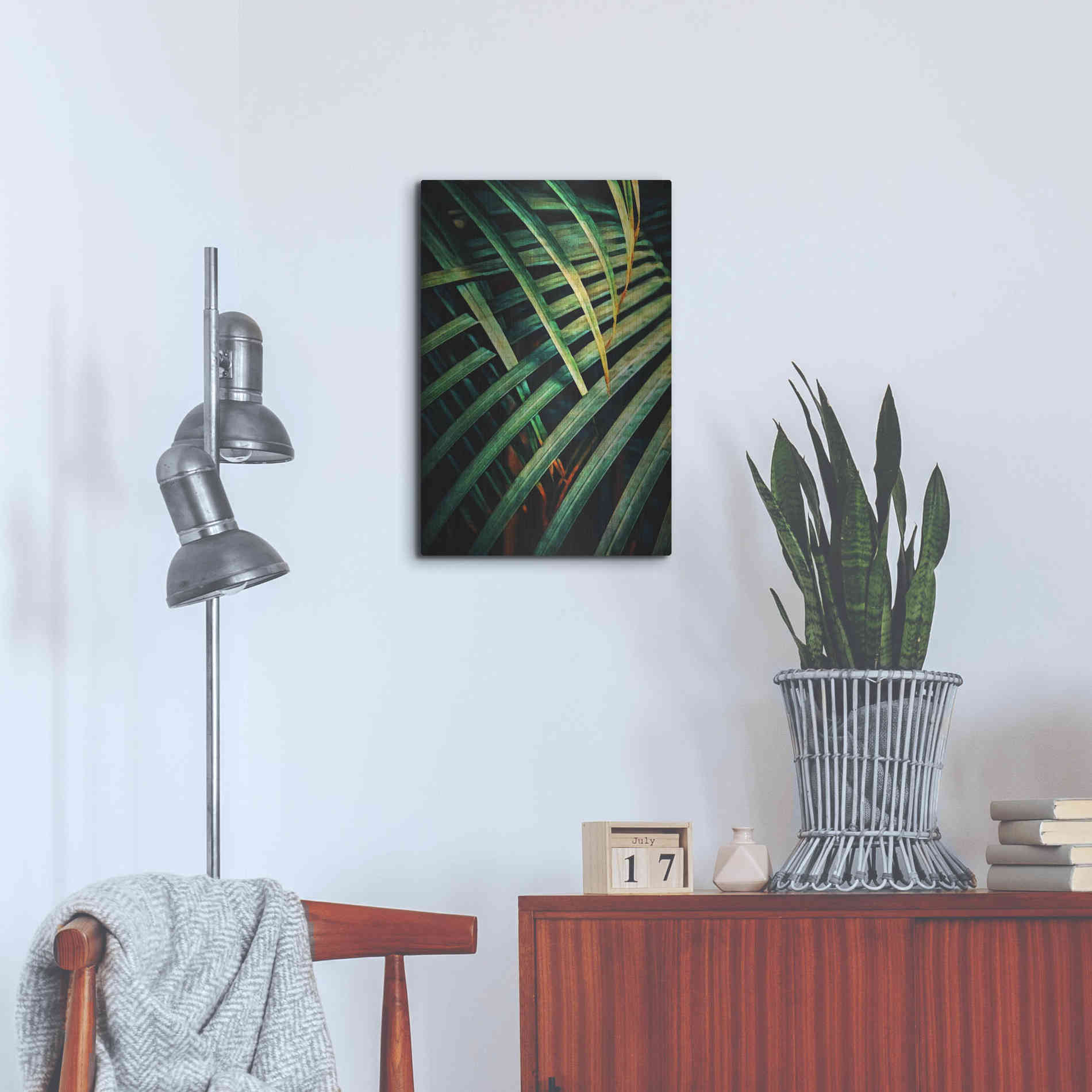 Luxe Metal Art 'Beauty Amongst Palms 1' by Ashley Aldridge Metal Wall Art,16x24