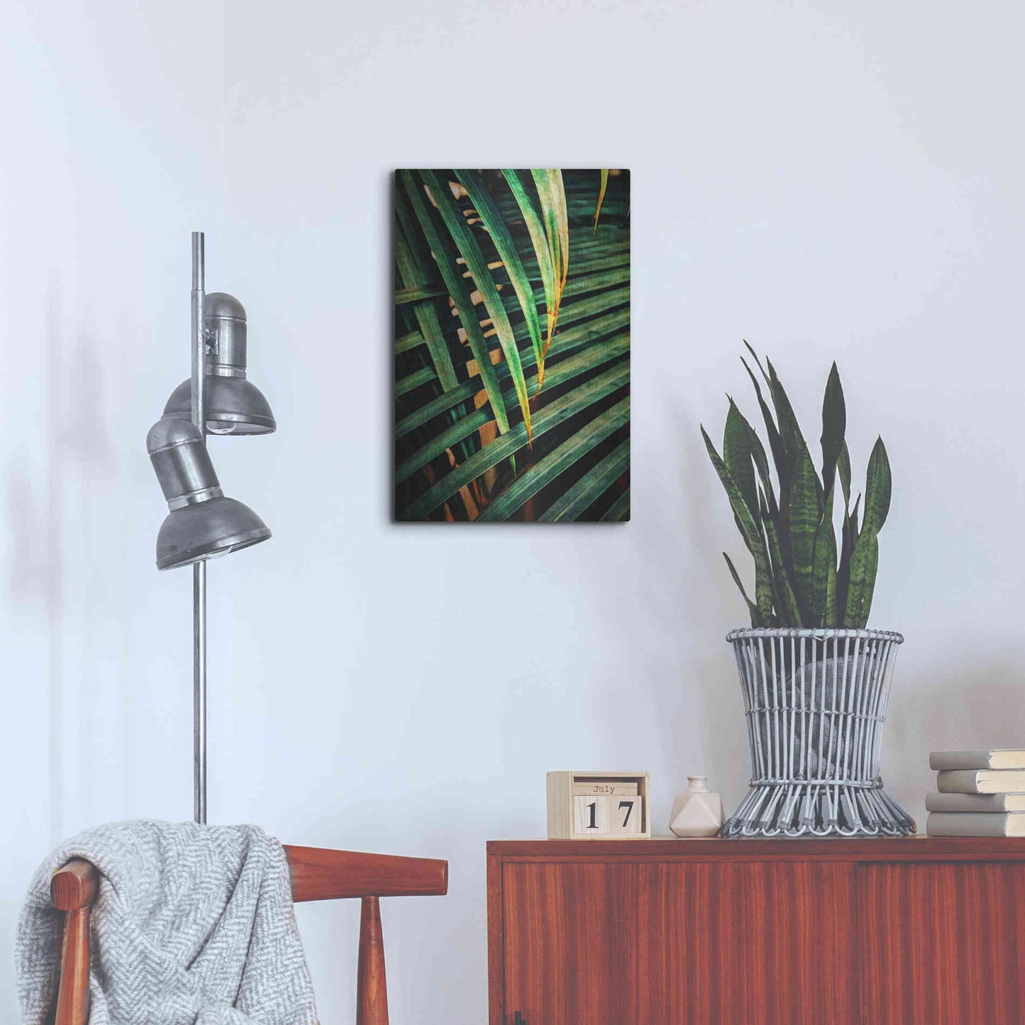 Luxe Metal Art 'Beauty Amongst Palms 2' by Ashley Aldridge Metal Wall Art,16x24