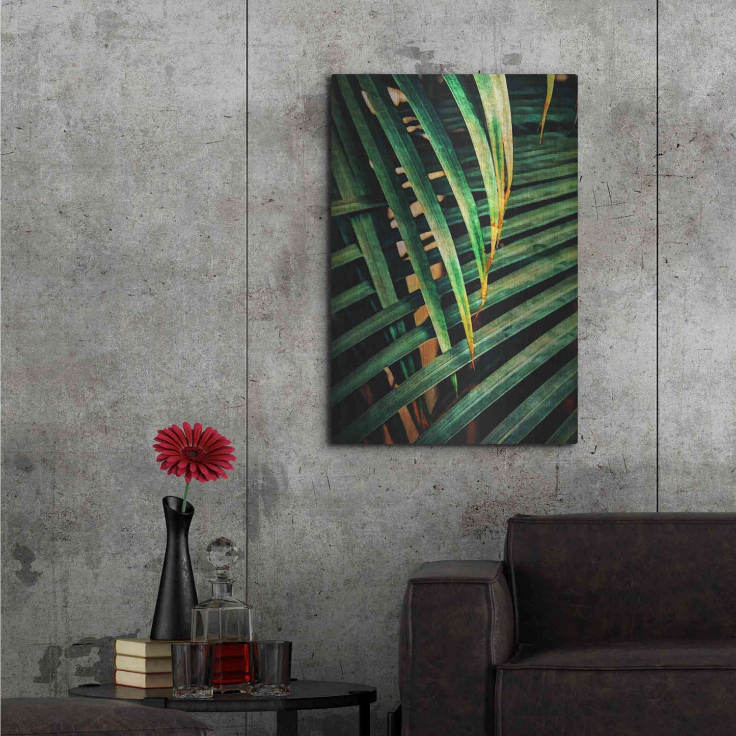 Luxe Metal Art 'Beauty Amongst Palms 2' by Ashley Aldridge Metal Wall Art,24x36
