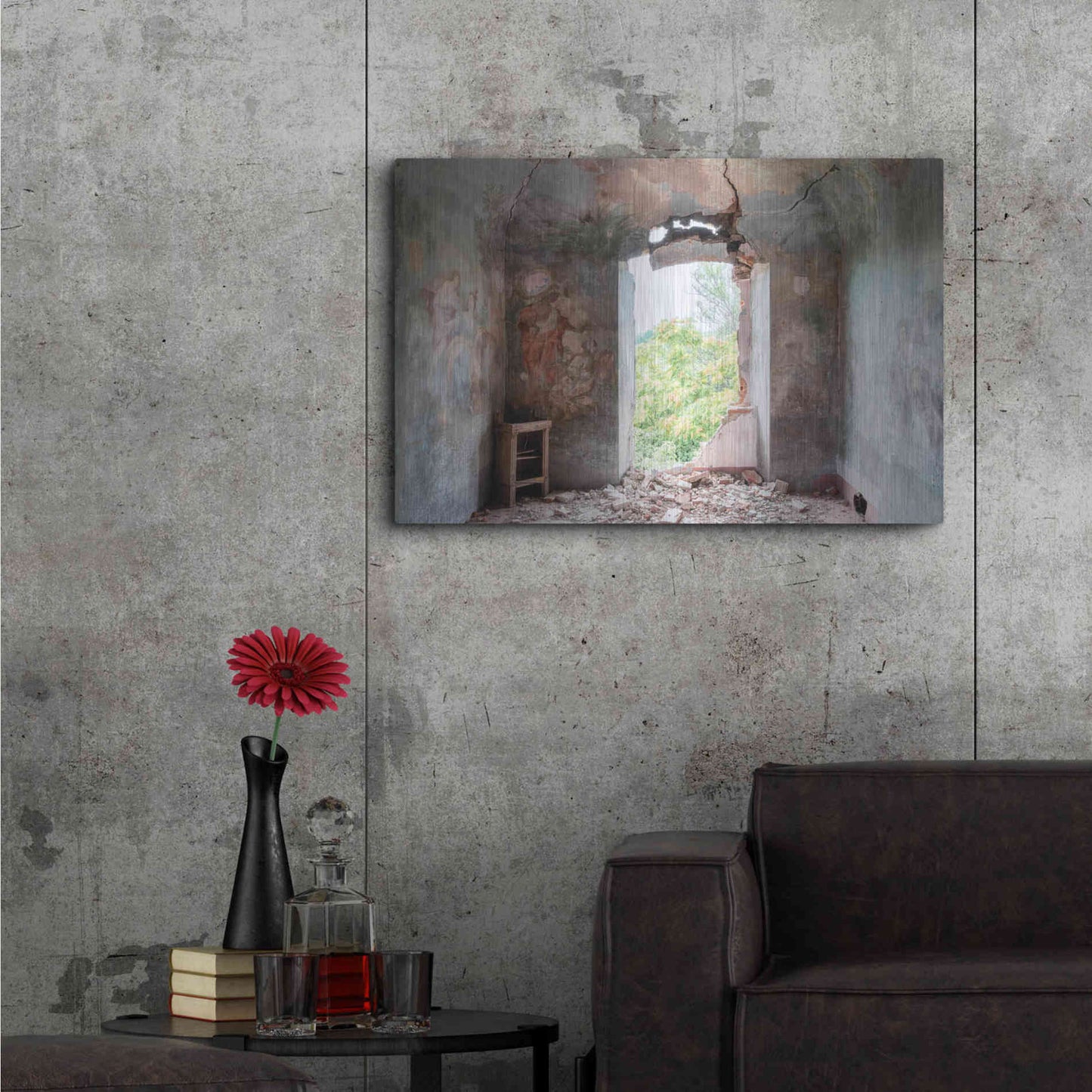 Luxe Metal Art 'Crack In The Wall' by Roman Robroek Metal Wall Art,36x24