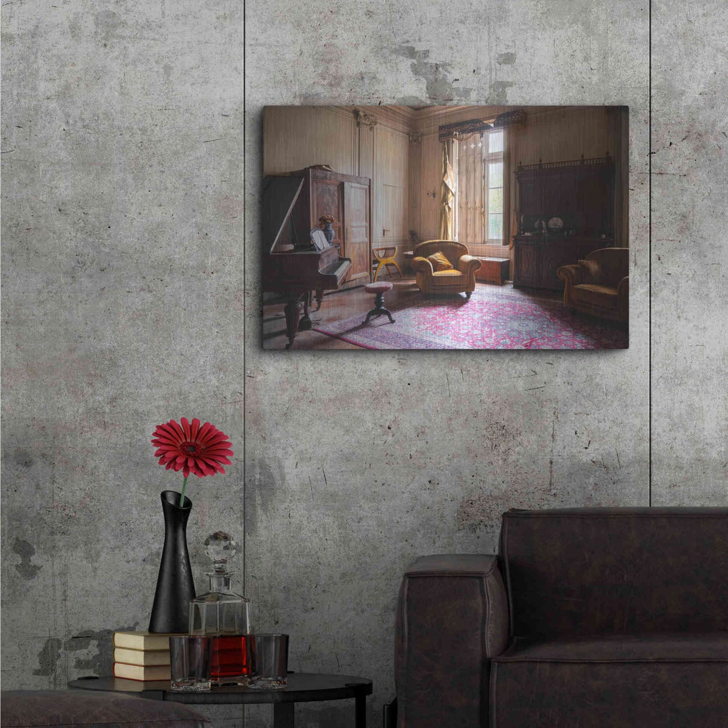 Luxe Metal Art 'Piano Castle' by Roman Robroek Metal Wall Art,36x24