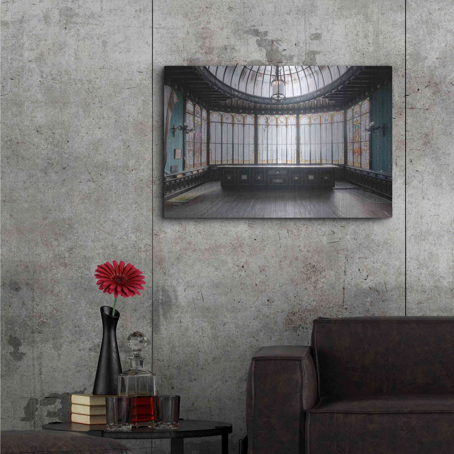 Luxe Metal Art 'Winter Garden Square' by Roman Robroek Metal Wall Art,36x24