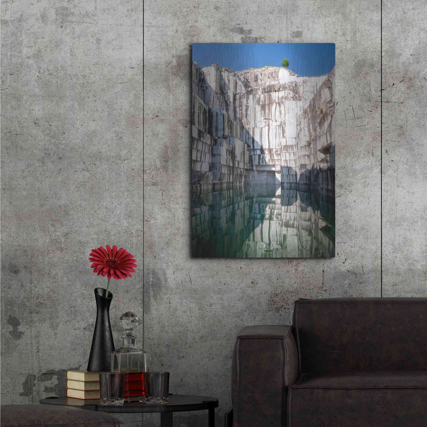 Luxe Metal Art 'Italian Marble' by Roman Robroek Metal Wall Art,24x36