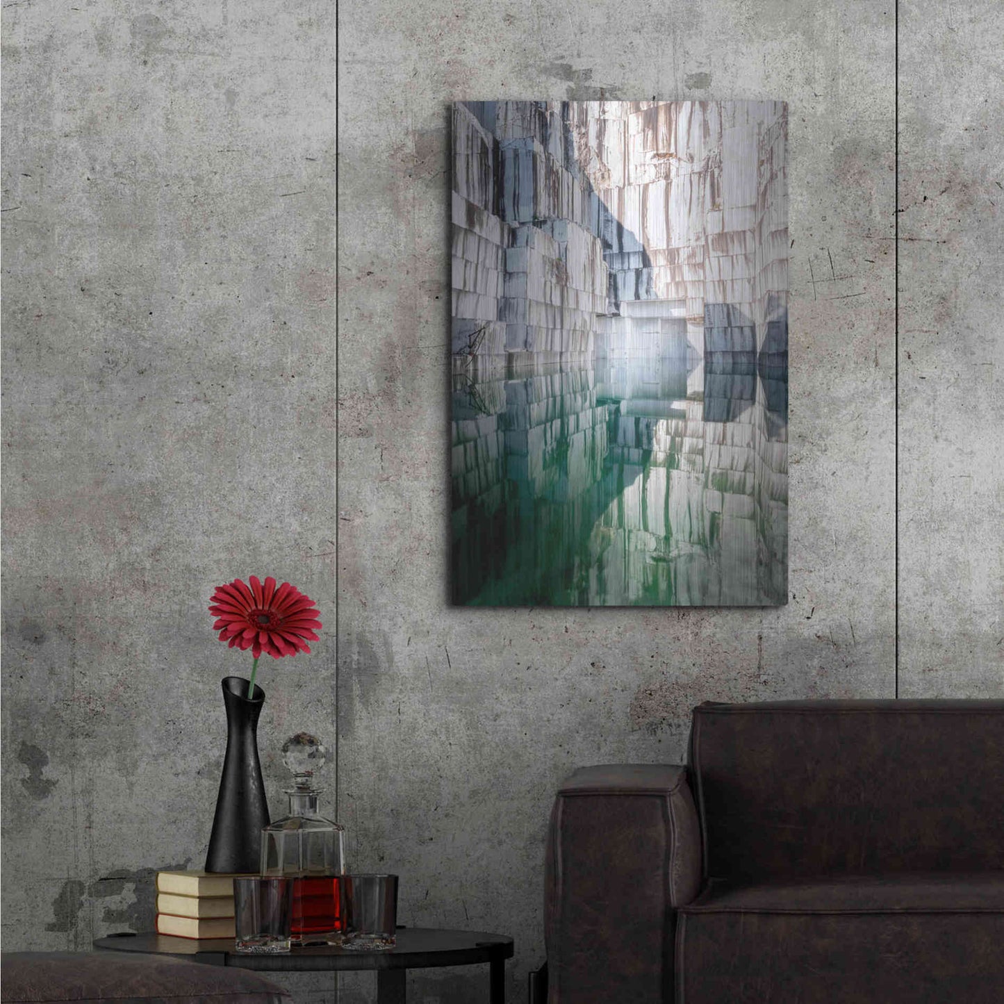 Luxe Metal Art 'Marble Quarry' by Roman Robroek Metal Wall Art,24x36