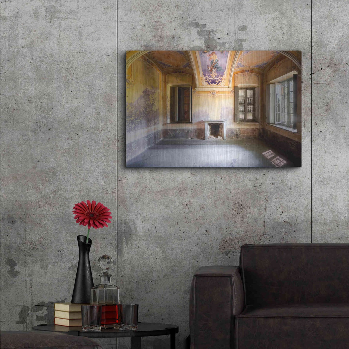Luxe Metal Art 'Colored Farm' by Roman Robroek Metal Wall Art,36x24