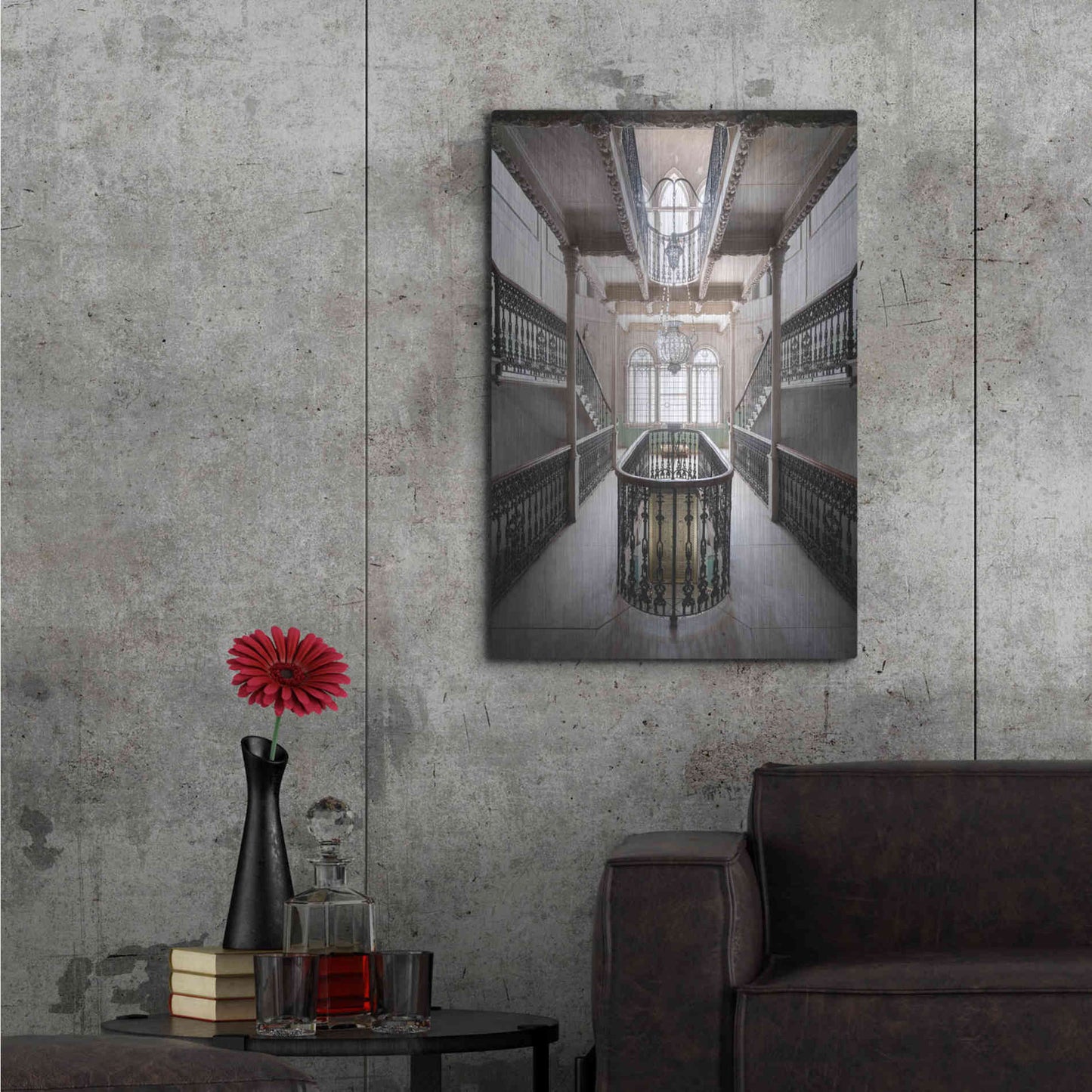 Luxe Metal Art 'Sursock Staircase' by Roman Robroek Metal Wall Art,24x36